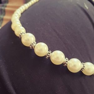 Faux pearl necklace
